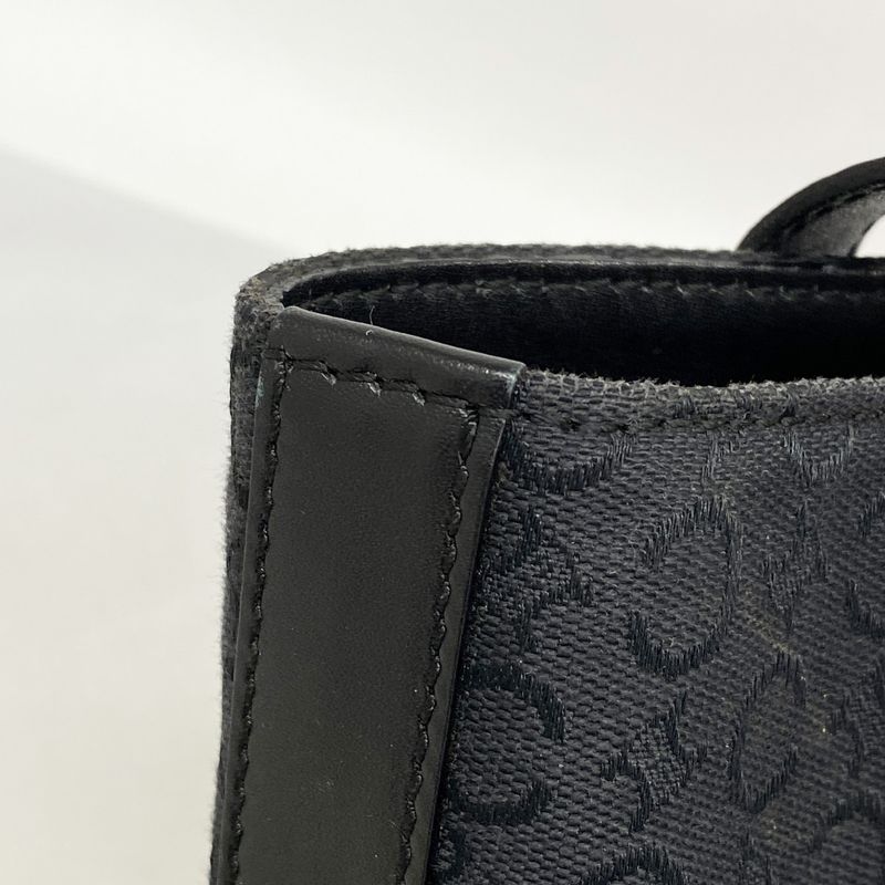 Celine Tote Bag C Macadam Canvas Black Silver Hardware Women's