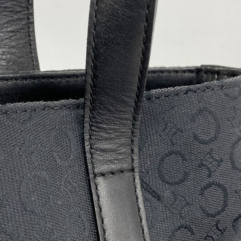 Celine Tote Bag C Macadam Canvas Black Silver Hardware Women's