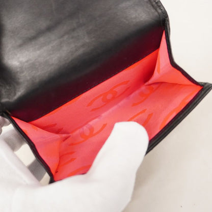 Chanel Wallet Cambon Lambskin Black Silver Hardware Women