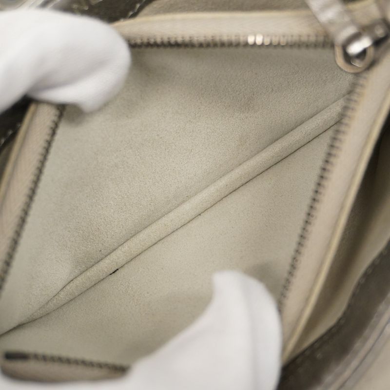 Chanel Pouch Boy Chanel Lambskin Gray Silver Hardware Women