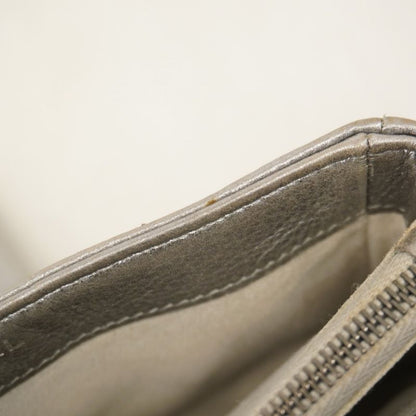 Chanel Pouch Boy Chanel Lambskin Gray Silver Hardware Women