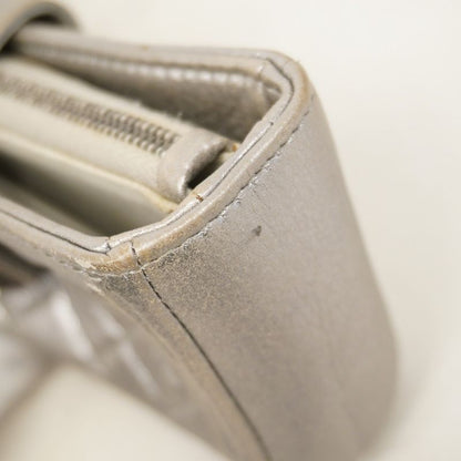 Chanel Pouch Boy Chanel Lambskin Gray Silver Hardware Women
