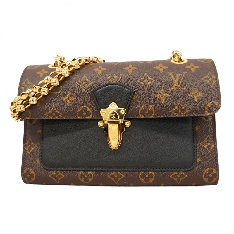 Louis Vuitton Shoulder Bag Monogram Victoire M41730 Brown Noir Black Women