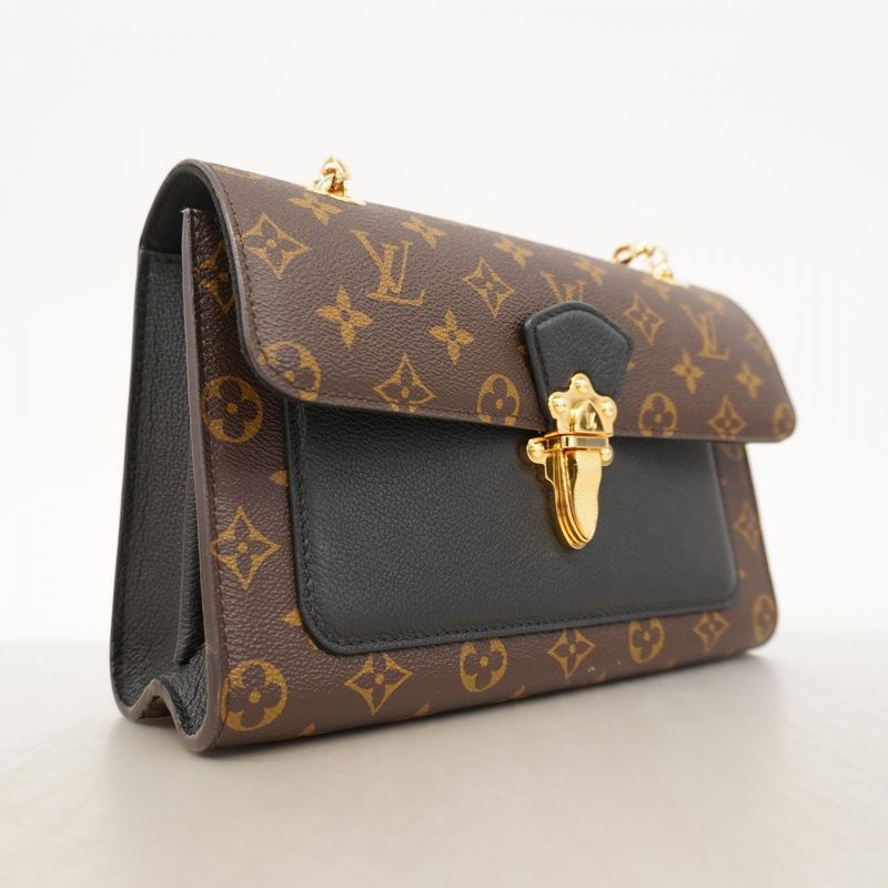Louis Vuitton Shoulder Bag Monogram Victoire M41730 Brown Noir Black Women