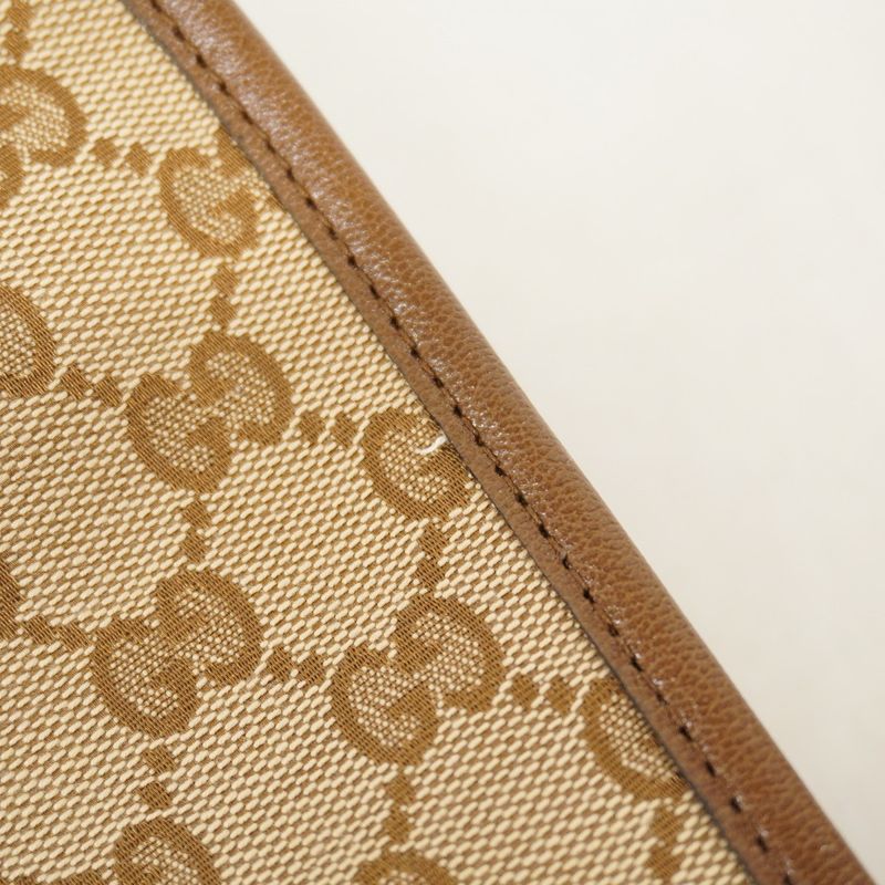 Gucci Tote Bag GG Canvas Horsebit 623694 Canvas Beige Brown Gold Hardware