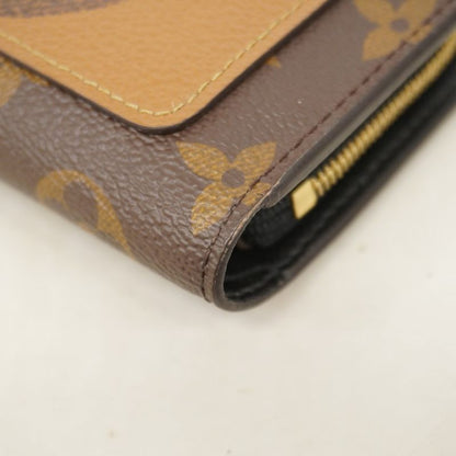 Louis Vuitton Wallet Monogram Reverse Portefeuille Juliette M69432 Brown Ladies