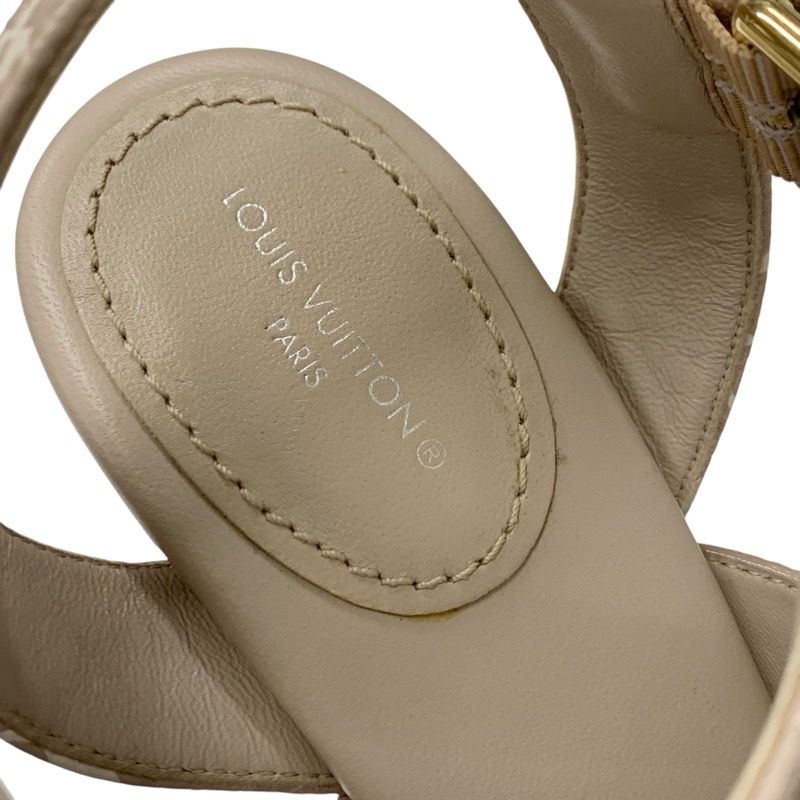 Louis Vuitton Starboard Line Monogram Sandals Shoes Leather Pink Beige Unused