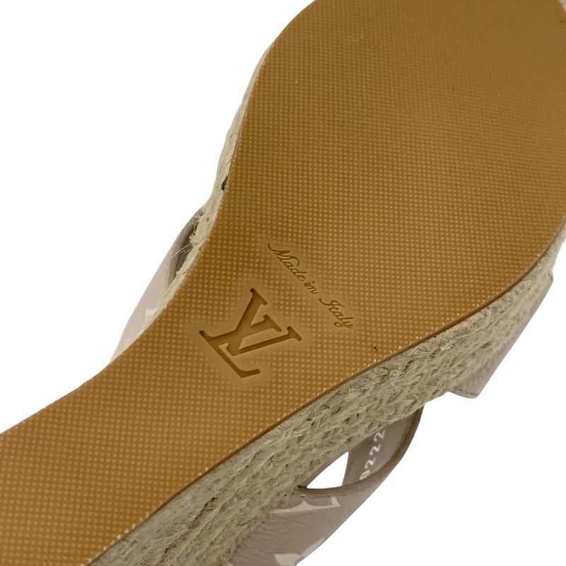 Louis Vuitton Starboard Line Monogram Sandals Shoes Leather Pink Beige Unused