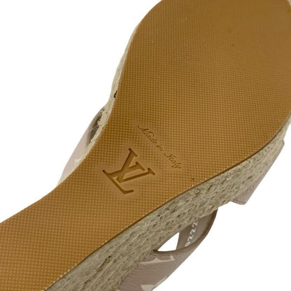 Louis Vuitton Starboard Line Monogram Sandals Shoes Leather Pink Beige Unused