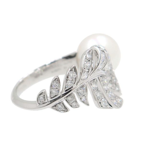 Chanel Plume du Chanel Ring Pearl & Diamond #51 (size Around 10.5)
