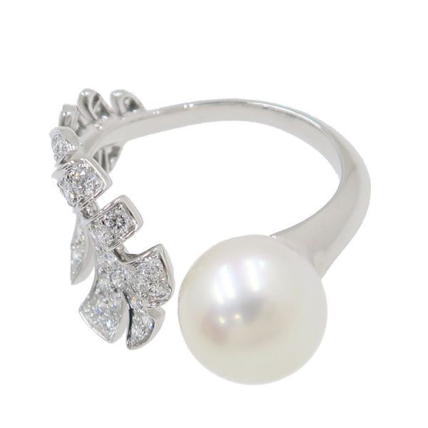 Chanel Plume du Chanel Ring Pearl & Diamond #51 (size Around 10.5)