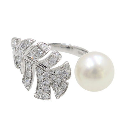 Chanel Plume du Chanel Ring Pearl & Diamond #51 (size Around 10.5)