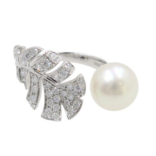 Chanel Plume du Chanel Ring Pearl & Diamond #51 (size Around 10.5)