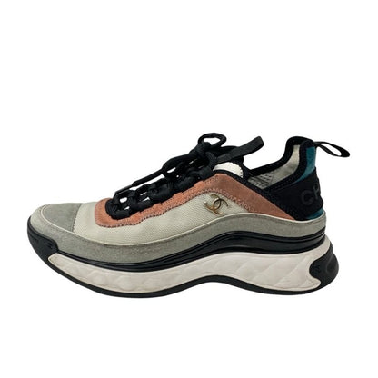 Chanel Sneakers Shoes Fabric Suede Multicolor Here Mark Logo