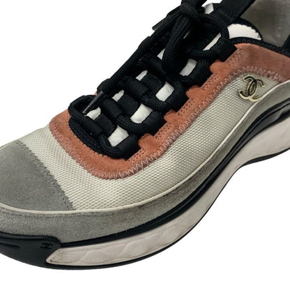 Chanel Sneakers Shoes Fabric Suede Multicolor Here Mark Logo