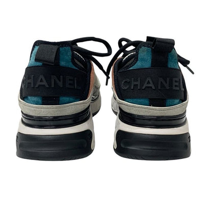 Chanel Sneakers Shoes Fabric Suede Multicolor Here Mark Logo