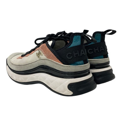 Chanel Sneakers Shoes Fabric Suede Multicolor Here Mark Logo