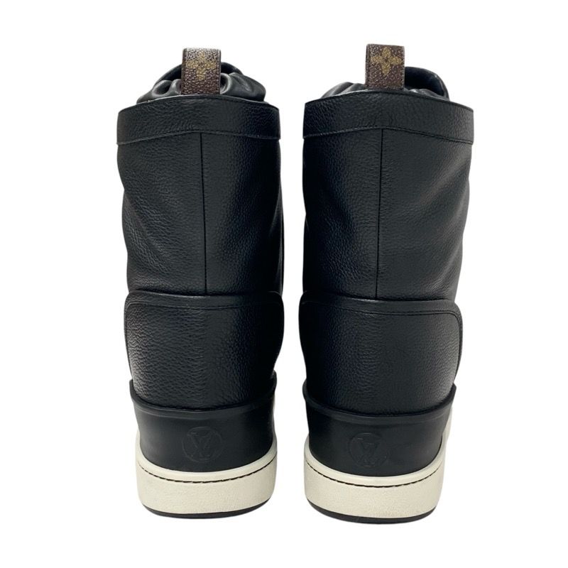 Louis Vuitton Slalom Line Monogram Boots Short Boots Shoes Leather Black Snow