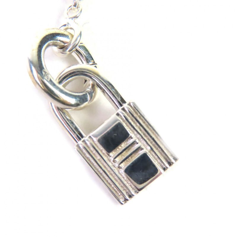 ◇hermes Sv925 Cadena Key Motif H Logo Necklace Pendant Top Accessory Silver