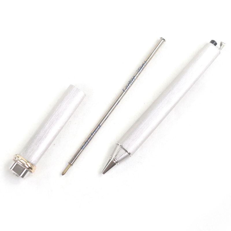 Cartier Vintage Trinity Hairline Cap Ballpoint Pen Silver Gold With Case Made