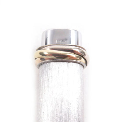 Cartier Vintage Trinity Hairline Cap Ballpoint Pen Silver Gold With Case Made