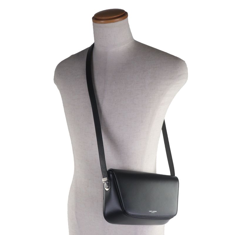 Beautiful ▼saint Laurent Paris Saint Laurent Paris 821003 Small Crossbody Smooth Leather Logo Flap Shoulder Bag