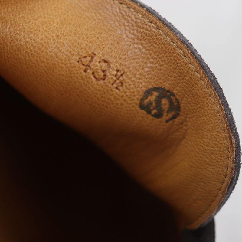 Hermes Evelyn Perforated H Logo Suede Leather Shoes Loafers Dark Brown 43.5