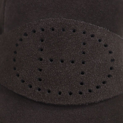 Hermes Evelyn Perforated H Logo Suede Leather Shoes Loafers Dark Brown 43.5