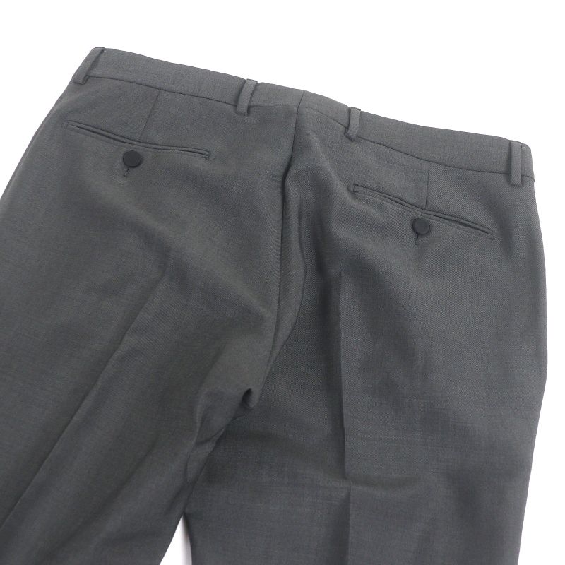 Gucci 581381 Mohair Wool Sideline Partially Silk 100% Slacks Trouser Pants Gray