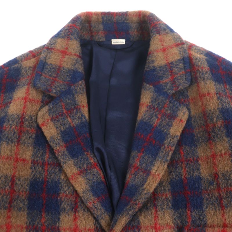 Gucci 770761 70% Wool Interlocking G Patch Checked Single Jacket Tailored