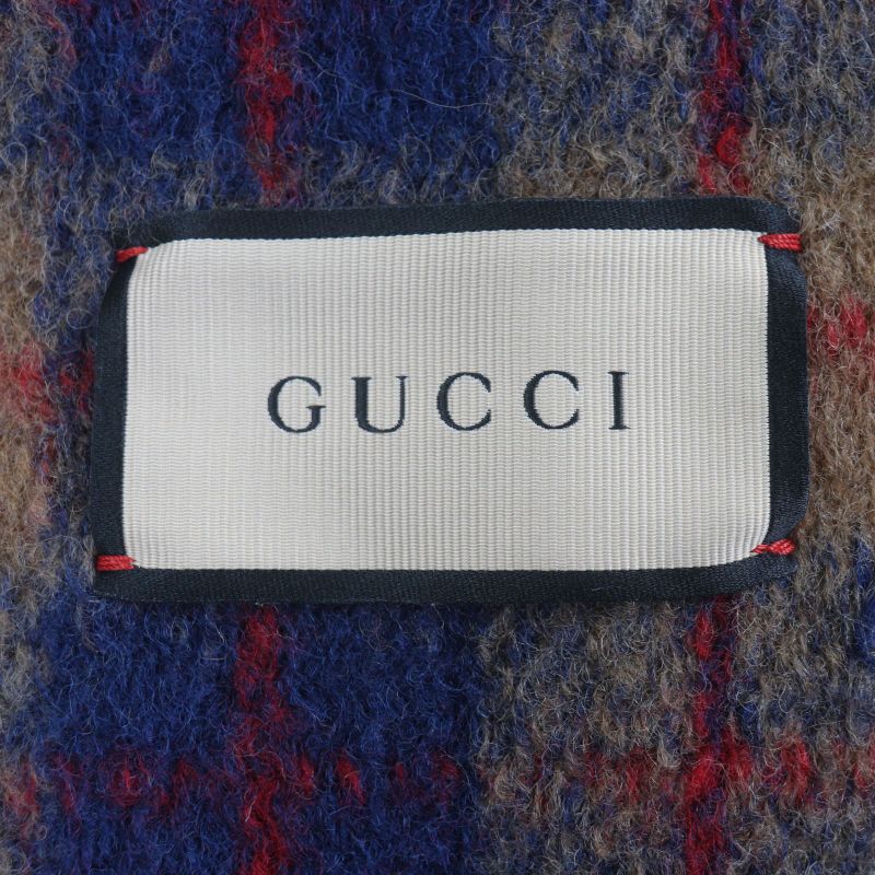 Gucci 770761 70% Wool Interlocking G Patch Checked Single Jacket Tailored