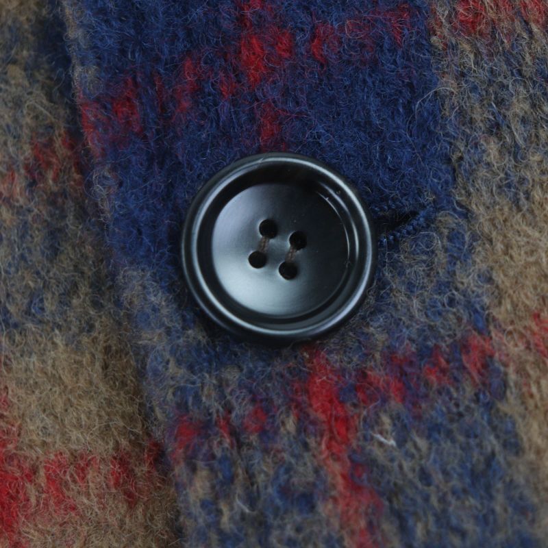 Gucci 770761 70% Wool Interlocking G Patch Checked Single Jacket Tailored