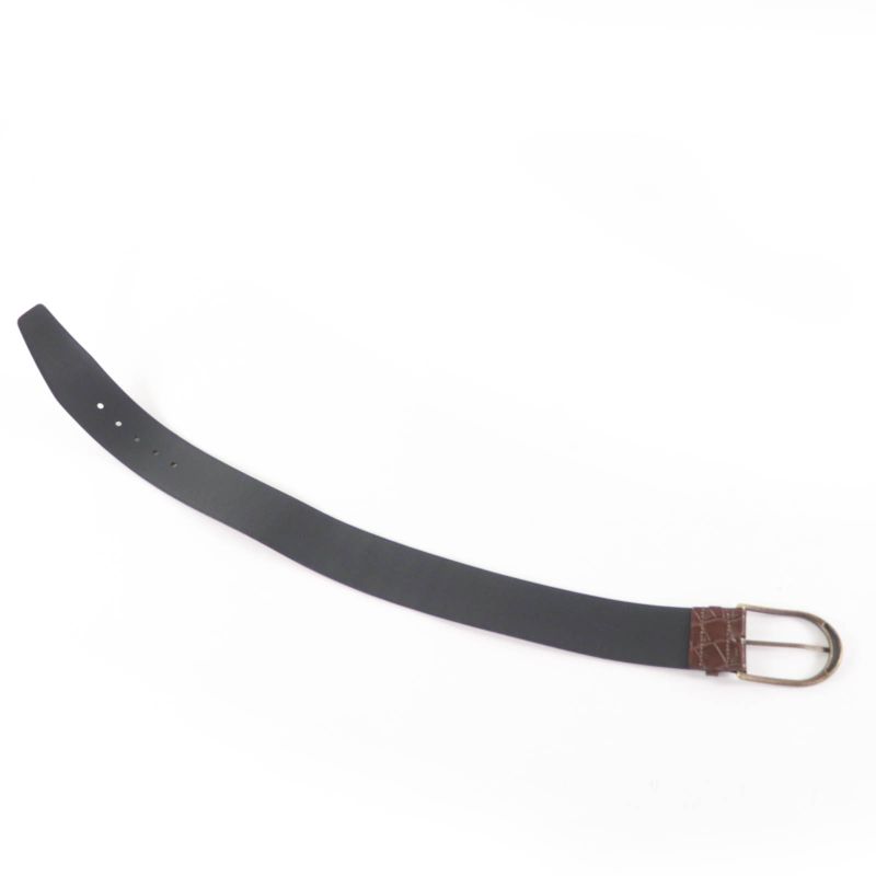 Saint Laurent Grz619783 Logo Croc Shape Pressed Leather Belt Brown 65 Storage