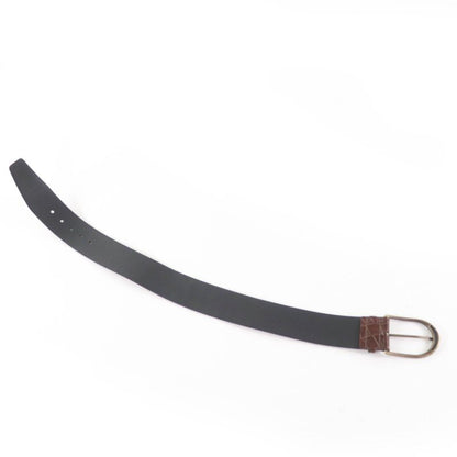 Saint Laurent Grz619783 Logo Croc Shape Pressed Leather Belt Brown 65 Storage