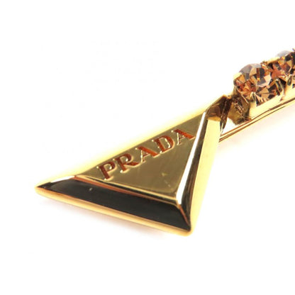 Good Quality◇ Prada 1if098 GP Hairpin With Triangle Logo Rhinestone Decoration