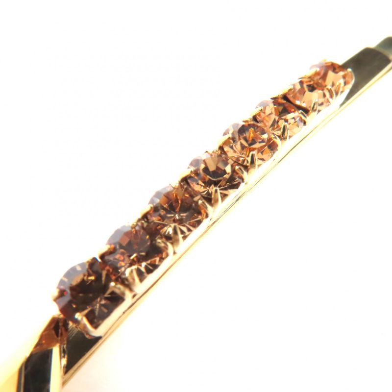 Good Quality◇ Prada 1if098 GP Hairpin With Triangle Logo Rhinestone Decoration