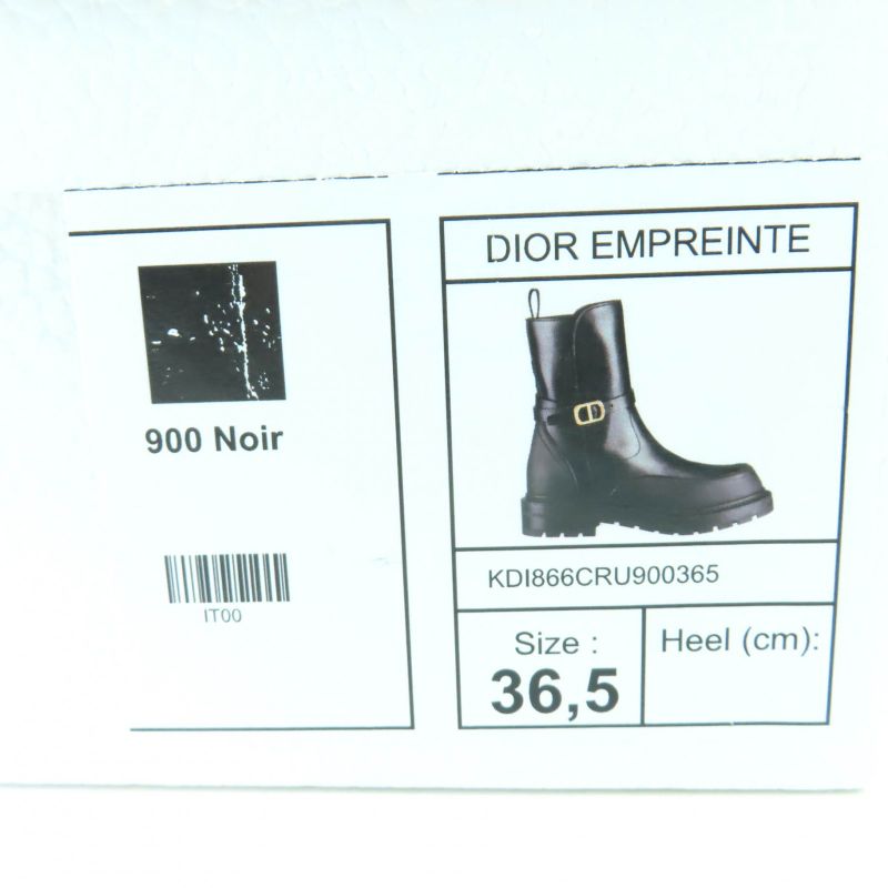 Christian DIOR Empreinte Dior Empreinte Leather Short Boots With CD Logo
