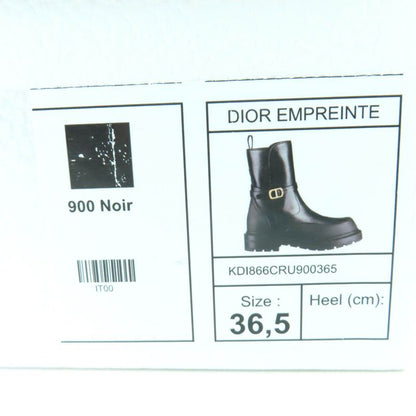 Christian DIOR Empreinte Dior Empreinte Leather Short Boots With CD Logo