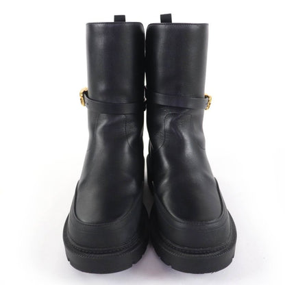 Christian DIOR Empreinte Dior Empreinte Leather Short Boots With CD Logo