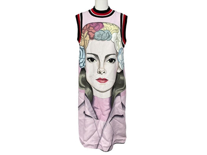 Prada Beauty Mask Dress Rayon Sleeveless Multicolor