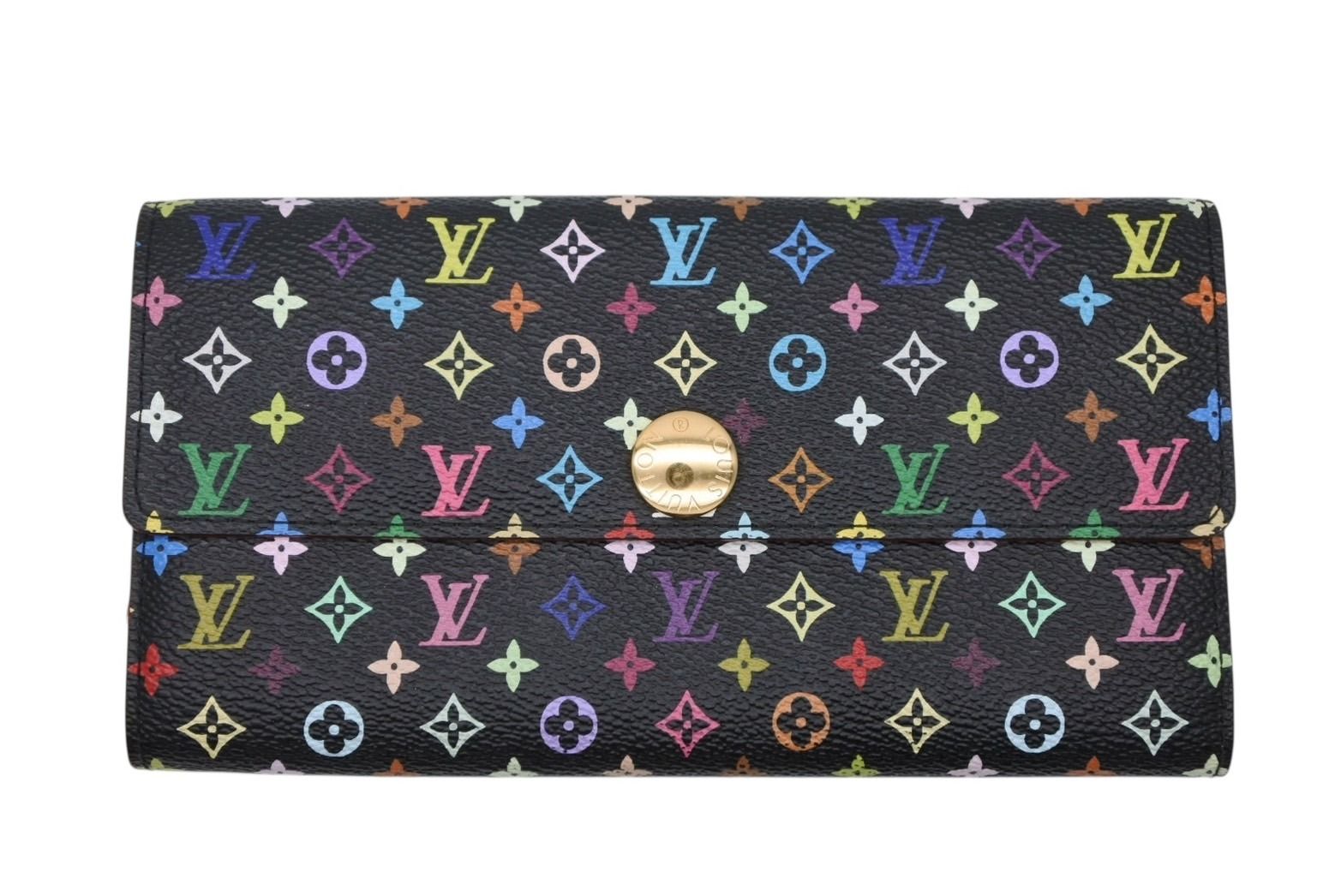 Louis Vuitton Wallet Takashi Murakami Portefeuille Sarah Black Monogram