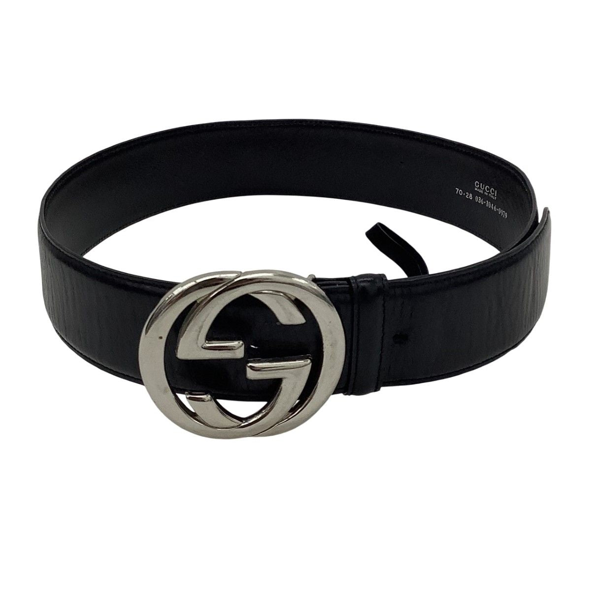 Gucci Belt GG Buckle Leather 036 1046 0979 Black