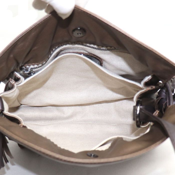 Loewe Flamenco Leather 2-Way Shoulder Bag Brown Women's