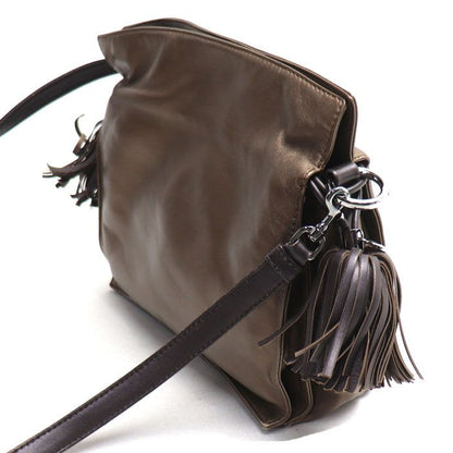 Loewe Flamenco Leather 2-Way Shoulder Bag Brown Women's