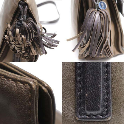 Loewe Flamenco Leather 2-Way Shoulder Bag Brown Women's