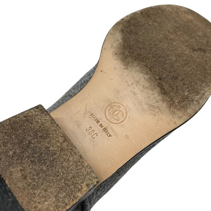 Chanel Boots Short Boots Shoes Wool Gray Here Mark Middle Boots