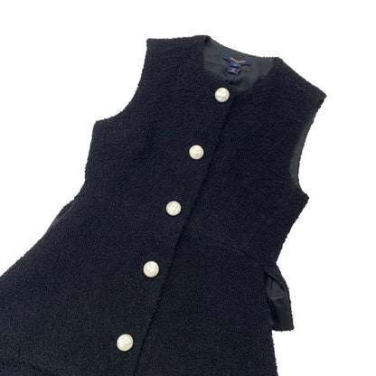 Louis Vuitton Outer Vest Wool Pearl 22 AW Black