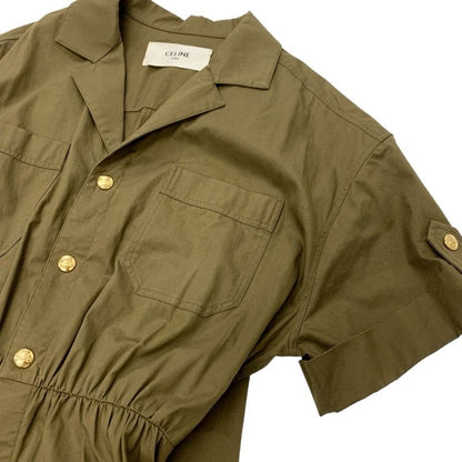 Celine Dress Cotton Khaki Gold Safari