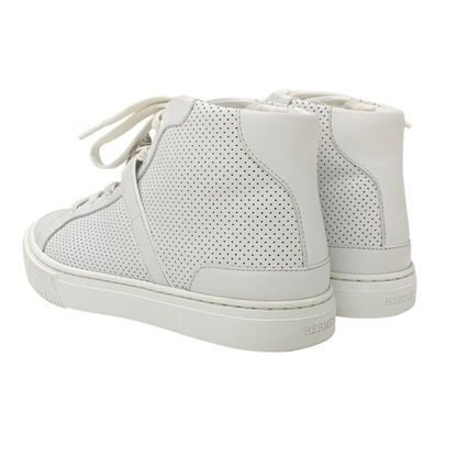 Hermes Daydream Sneakers Shoes Leather White Silver Kelly Hardware Punching