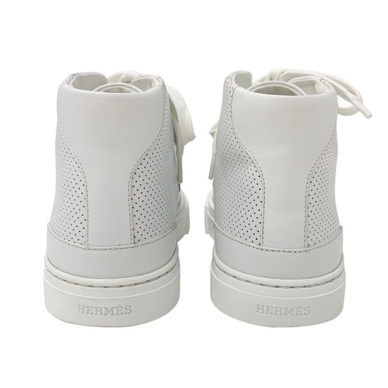 Hermes Daydream Sneakers Shoes Leather White Silver Kelly Hardware Punching